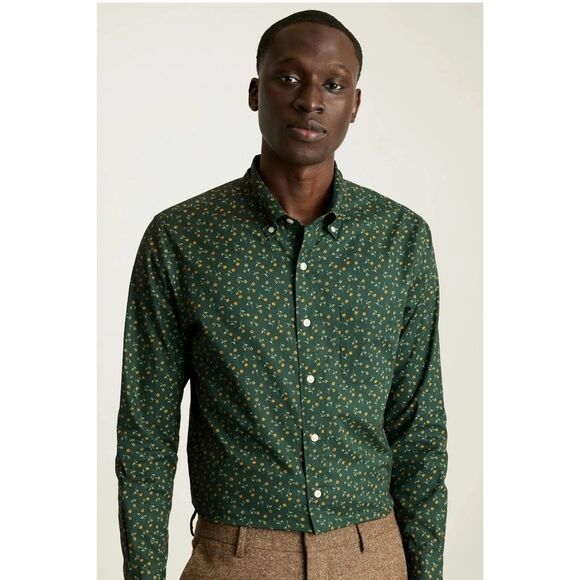 BONOBOS Everyday Men's Shirt Floral Printed Long Sleeve Tailored Fit S 283771